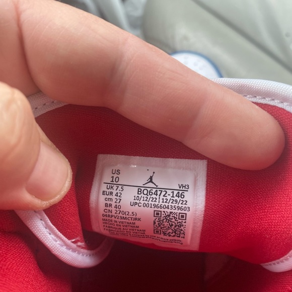 Nike Air Jordan 1 Mid White/French Blue/Gym Red/Sail DC0774-416 Unisex - Picture 4 of 4